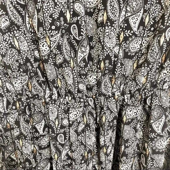 Senlis Paisley Moroccan Elaine Ruffle V-Neck Flutter Sleeve Dress Size Md NEW - Picture 13 of 13